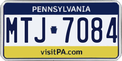PA license plate MTJ7084