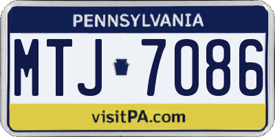 PA license plate MTJ7086