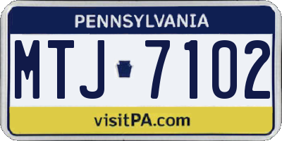 PA license plate MTJ7102
