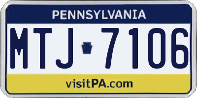 PA license plate MTJ7106
