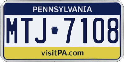 PA license plate MTJ7108