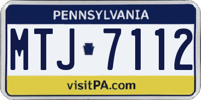 PA license plate MTJ7112