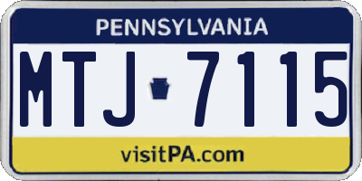 PA license plate MTJ7115