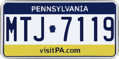 PA license plate MTJ7119