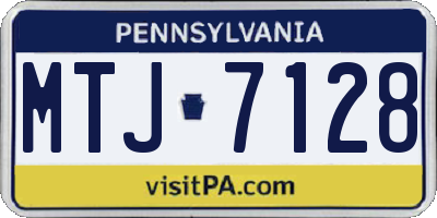 PA license plate MTJ7128