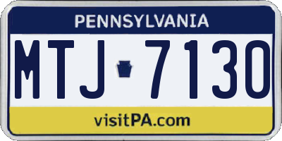 PA license plate MTJ7130