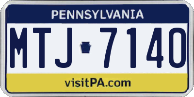 PA license plate MTJ7140