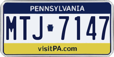 PA license plate MTJ7147