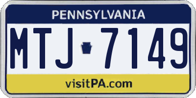 PA license plate MTJ7149