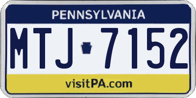 PA license plate MTJ7152