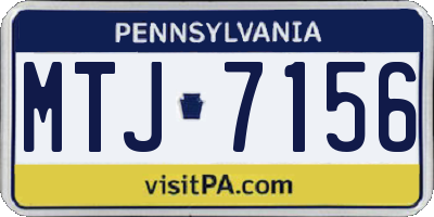 PA license plate MTJ7156