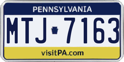 PA license plate MTJ7163