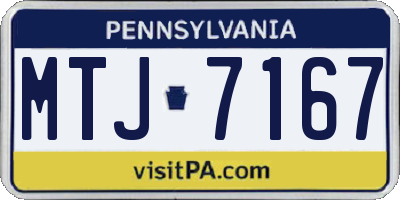 PA license plate MTJ7167