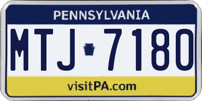 PA license plate MTJ7180