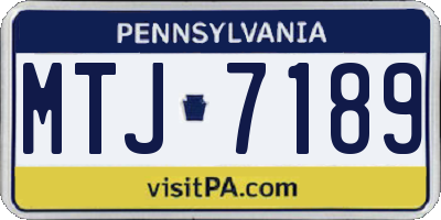 PA license plate MTJ7189