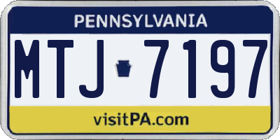 PA license plate MTJ7197