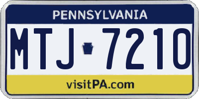 PA license plate MTJ7210
