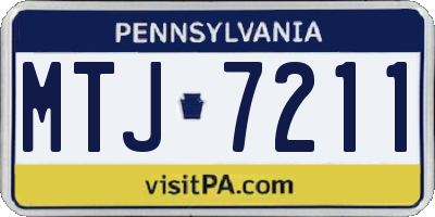 PA license plate MTJ7211