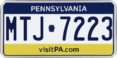 PA license plate MTJ7223