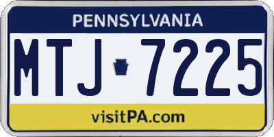 PA license plate MTJ7225