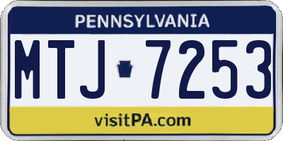 PA license plate MTJ7253