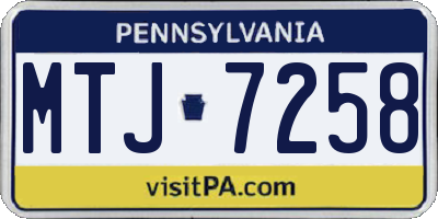 PA license plate MTJ7258
