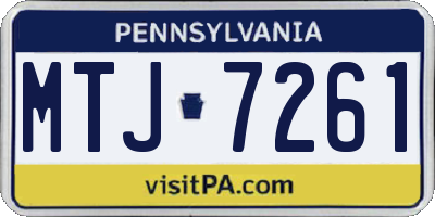 PA license plate MTJ7261
