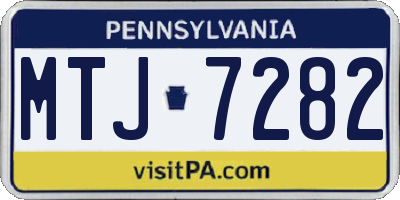 PA license plate MTJ7282