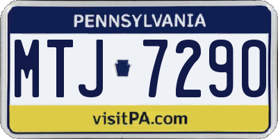 PA license plate MTJ7290