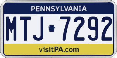 PA license plate MTJ7292