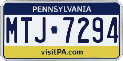 PA license plate MTJ7294