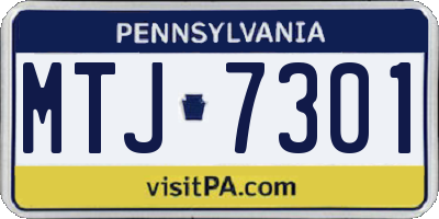 PA license plate MTJ7301