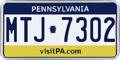 PA license plate MTJ7302