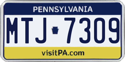 PA license plate MTJ7309