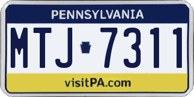 PA license plate MTJ7311
