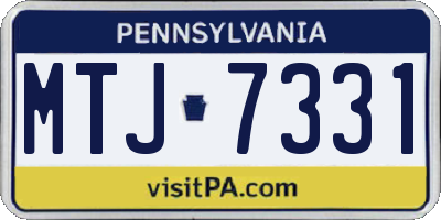 PA license plate MTJ7331
