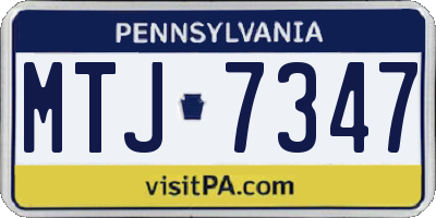 PA license plate MTJ7347
