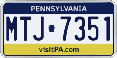 PA license plate MTJ7351
