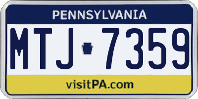 PA license plate MTJ7359