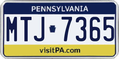 PA license plate MTJ7365