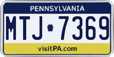 PA license plate MTJ7369