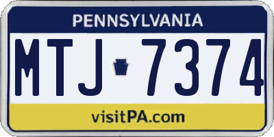 PA license plate MTJ7374