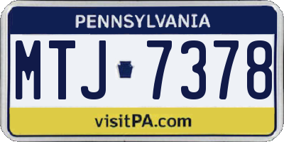 PA license plate MTJ7378