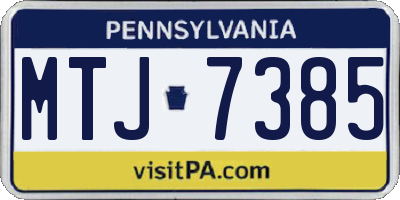 PA license plate MTJ7385