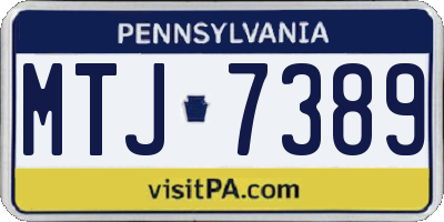PA license plate MTJ7389