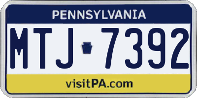 PA license plate MTJ7392