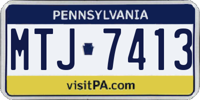 PA license plate MTJ7413
