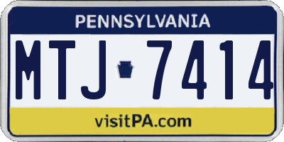 PA license plate MTJ7414