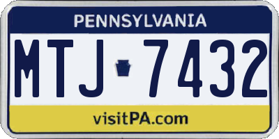 PA license plate MTJ7432