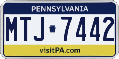 PA license plate MTJ7442